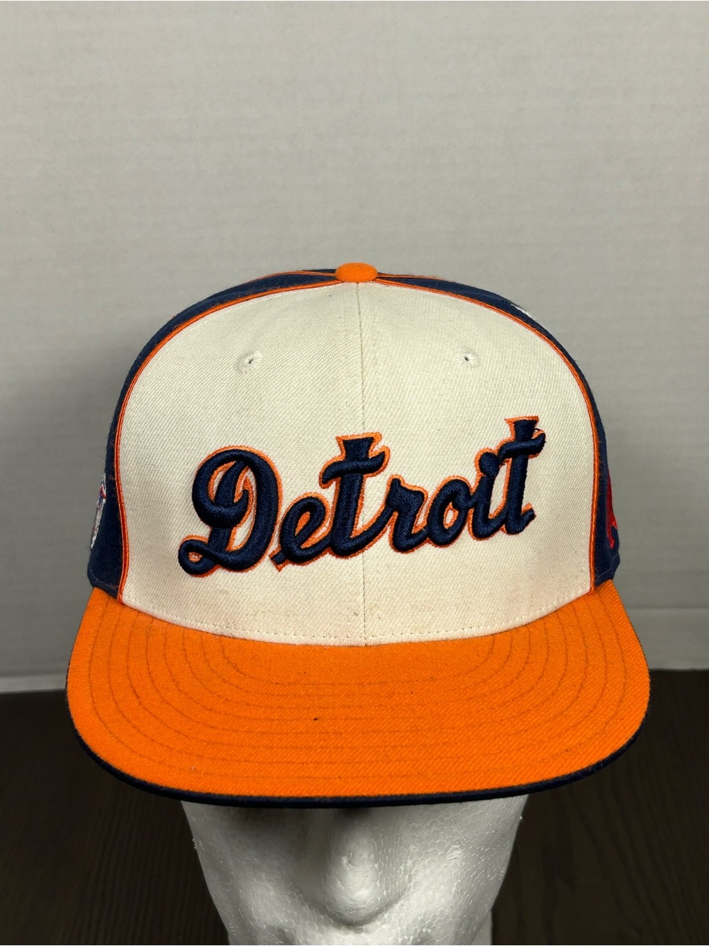 ALL OVER LOGO AMERICAN NEEDLE DETROIT TIGERS COOPERSTOWN COLL. HAT SZ 7 7/8